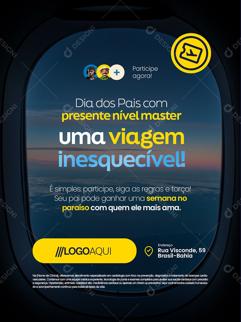 Sorteio Dia do Pais Agência de Viagens Uma Viagem Inesquecível Social Media PSD Editável