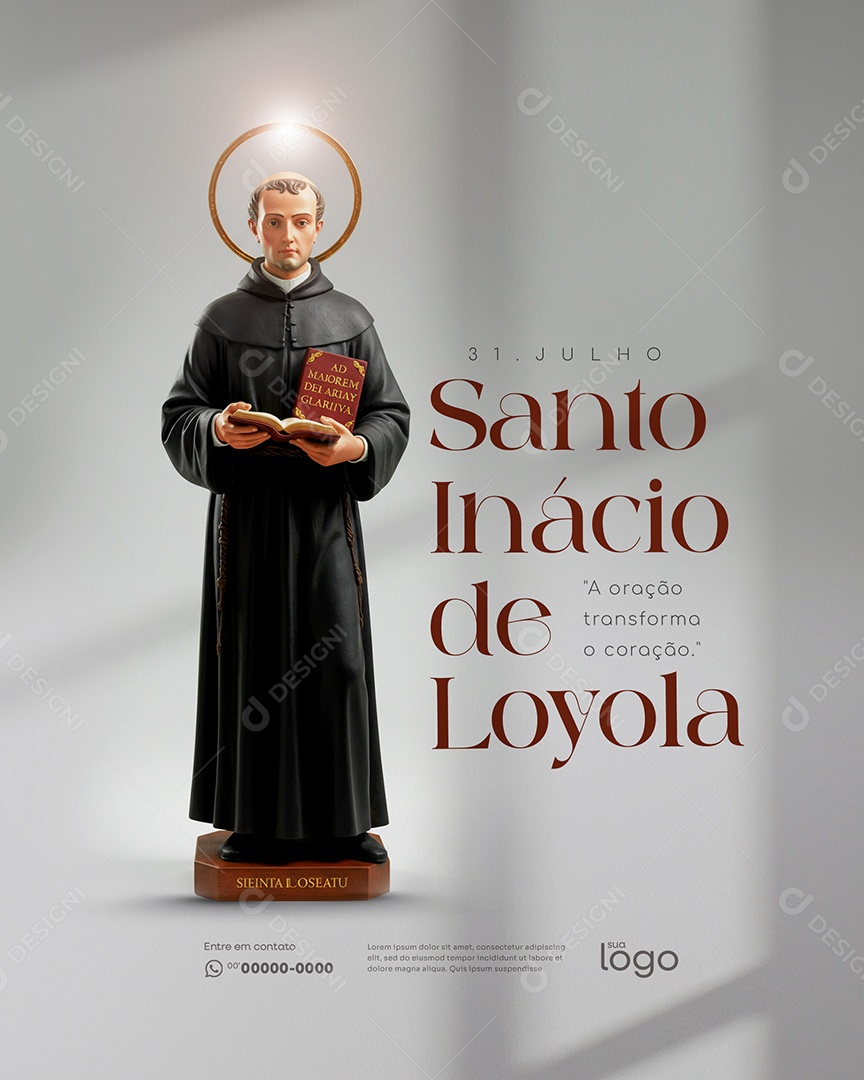 Dia de Santo Inácio de Loyola 31 de Julho Social Media PSD Editável