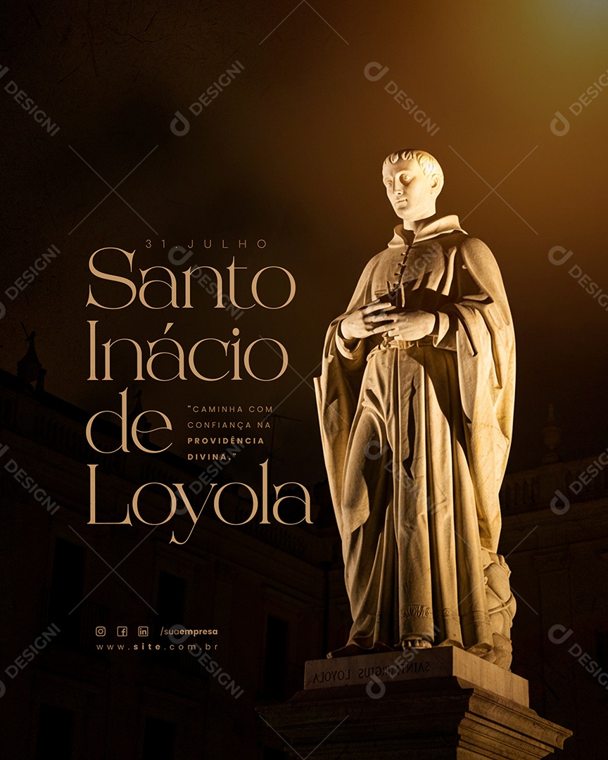 Dia de Santo Inácio de Loyola 31 de Julho Social Media PSD Editável