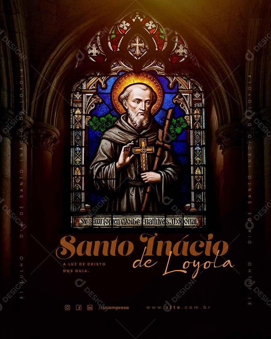 Dia de Santo Inácio de Loyola 31 de Julho Social Media PSD Editável