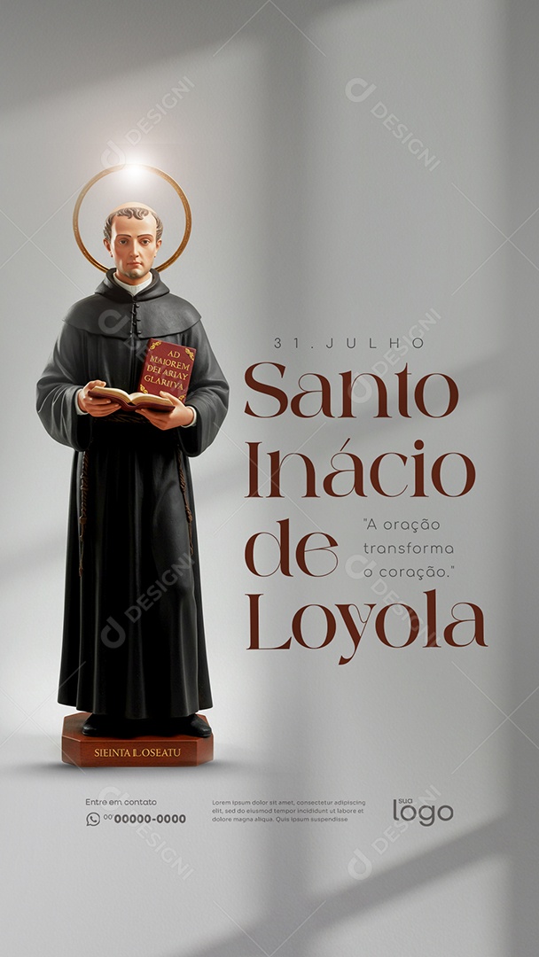 Story Dia de Santo Inácio de Loyola 31 de Julho Social Media PSD Editável