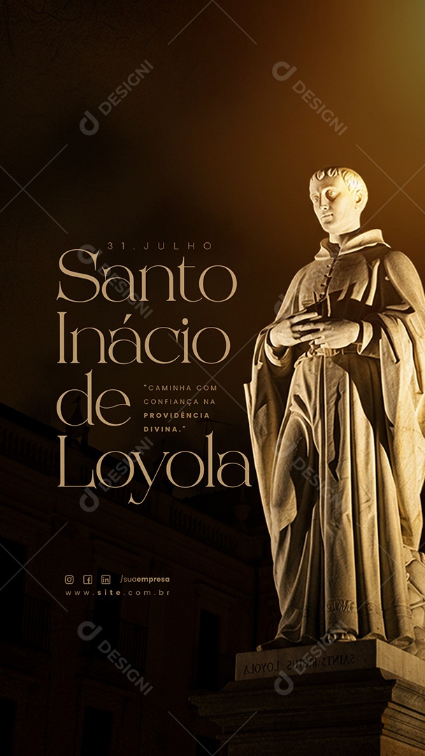 Story Dia de Santo Inácio de Loyola 31 de Julho Social Media PSD Editável