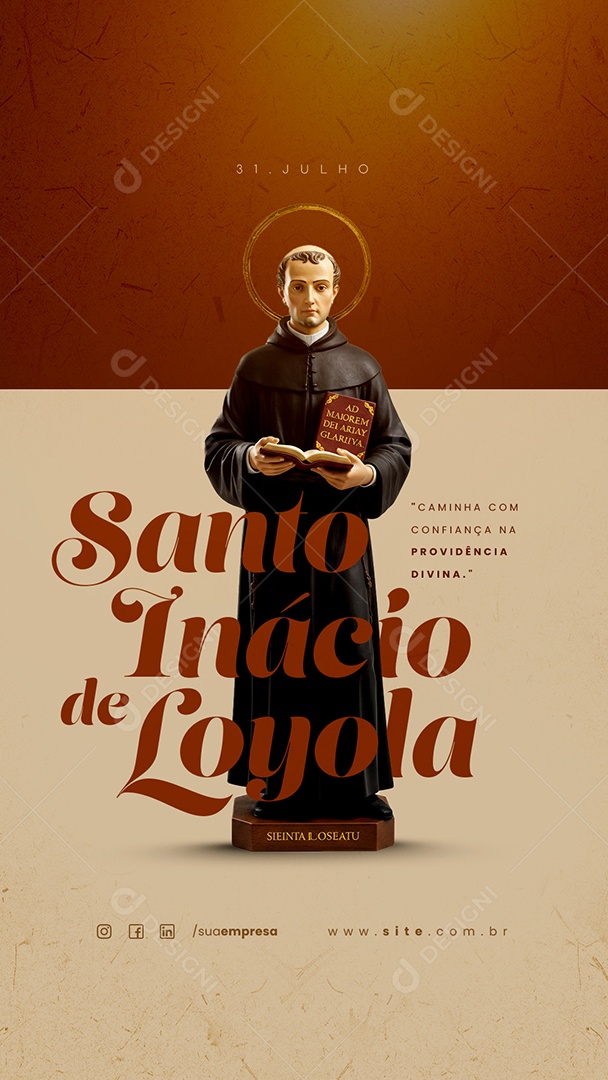 Story Dia de Santo Inácio de Loyola 31 de Julho Social Media PSD Editável