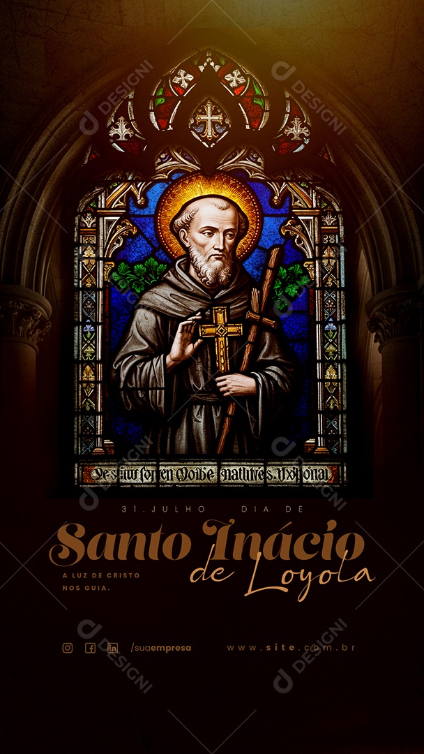 Story Dia de Santo Inácio de Loyola 31 de Julho Social Media PSD Editável