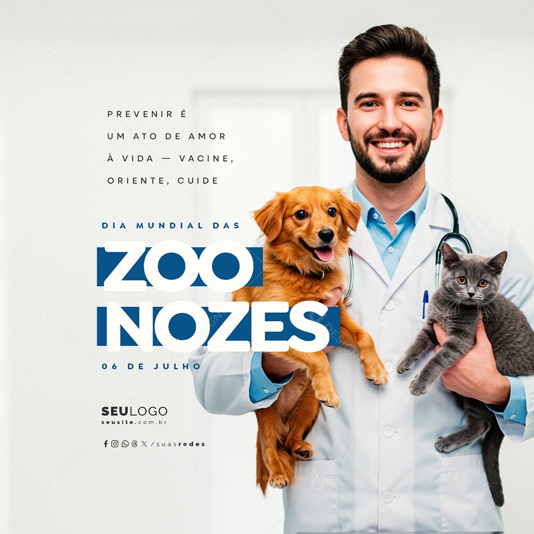 Dia Mundial da Zoonozes 06 de Julho Social Media PSD Editável