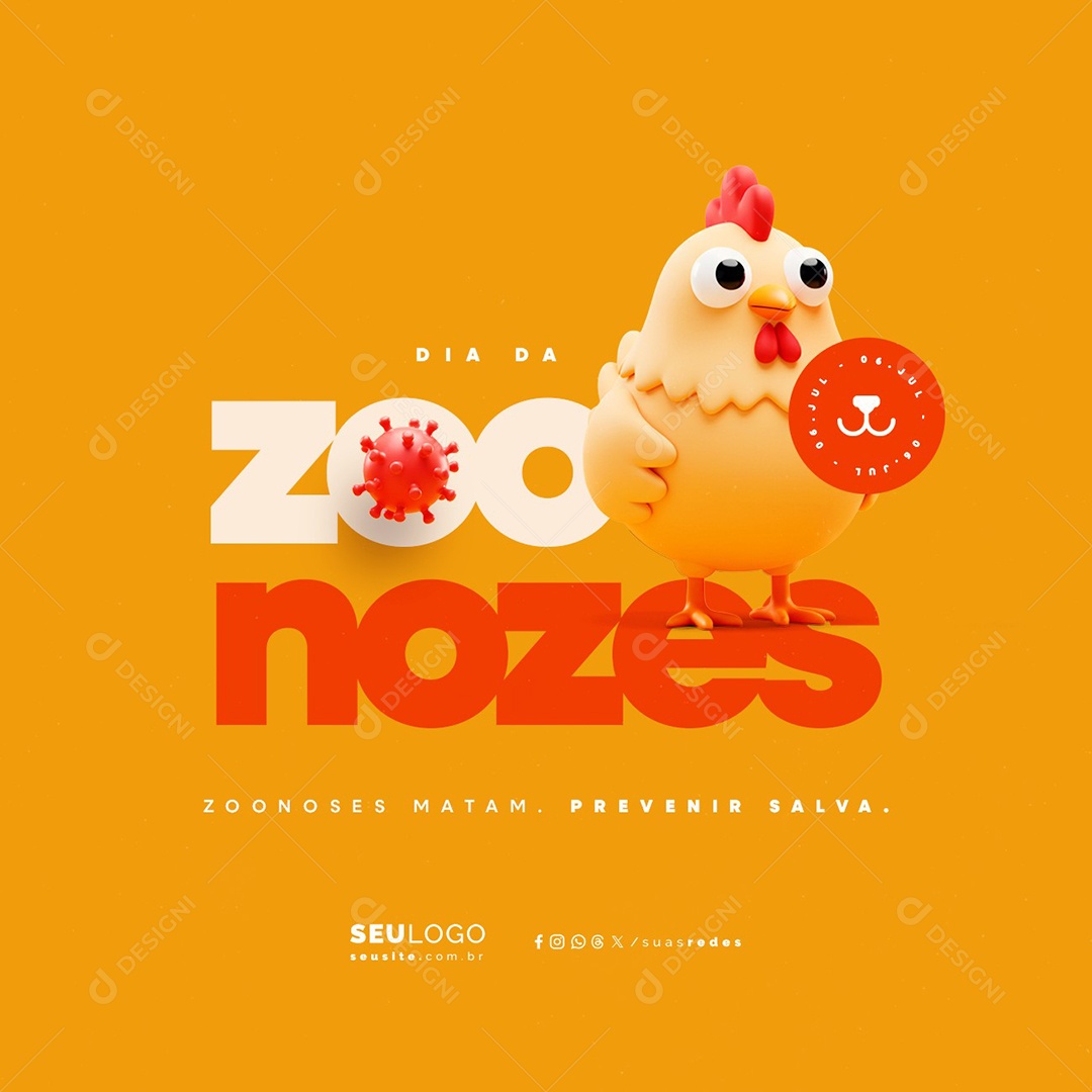 Dia da Zoonozes 06 de Julho Social Media PSD Editável