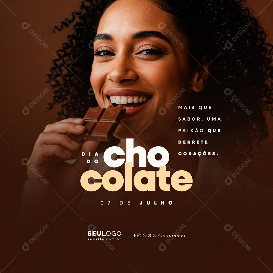 Dia do Chocolate  07 de Julho Social Media PSD Editável