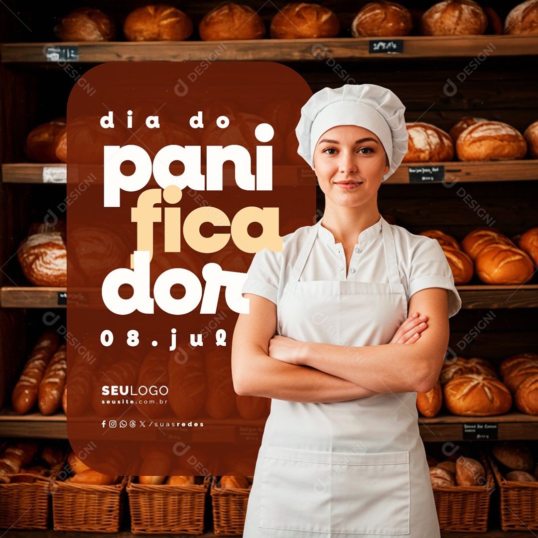 Dia do Panificador 08 de Julho Social Media PSD Editável