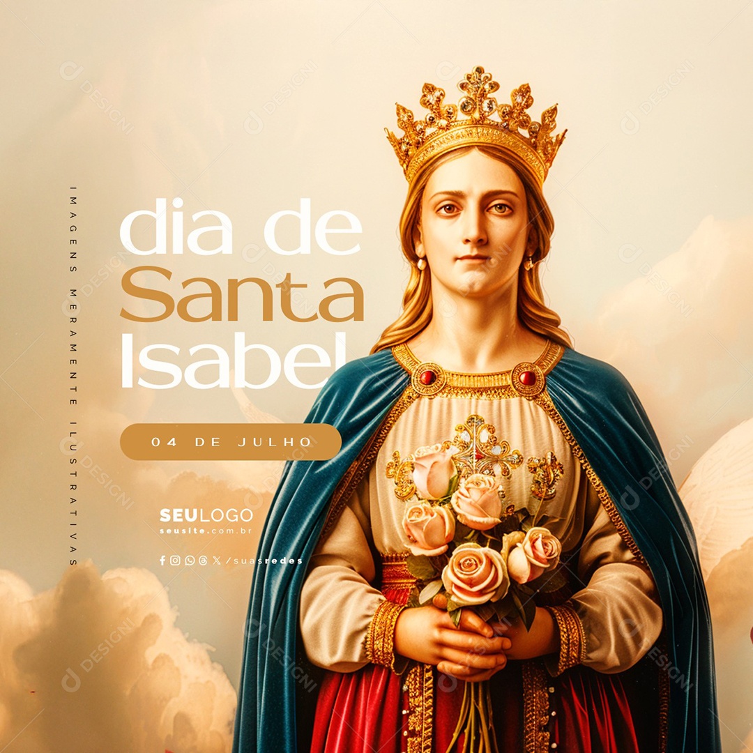 Dia de Santa Isabel 04 de Julho Social Media PSD Editável