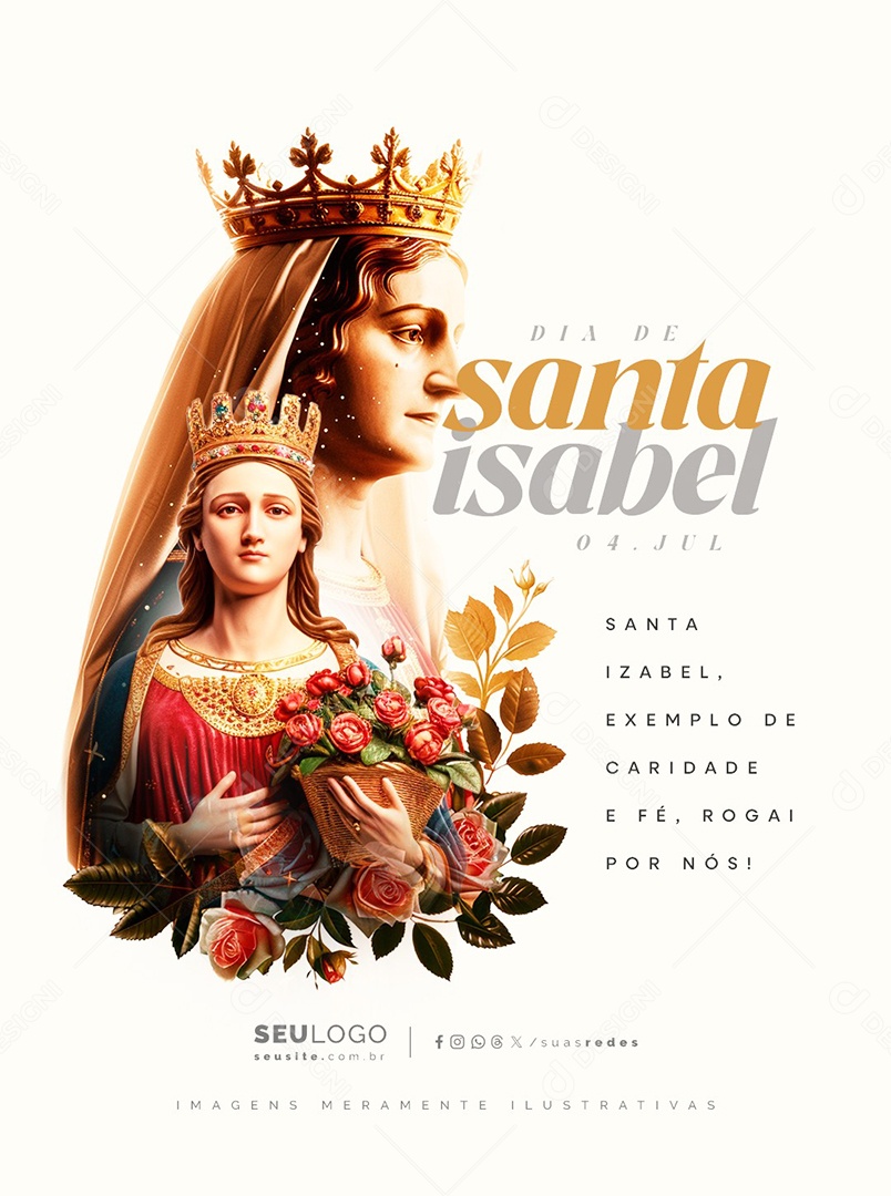 Dia de Santa Isabel 04 de Julho Social Media PSD Editável