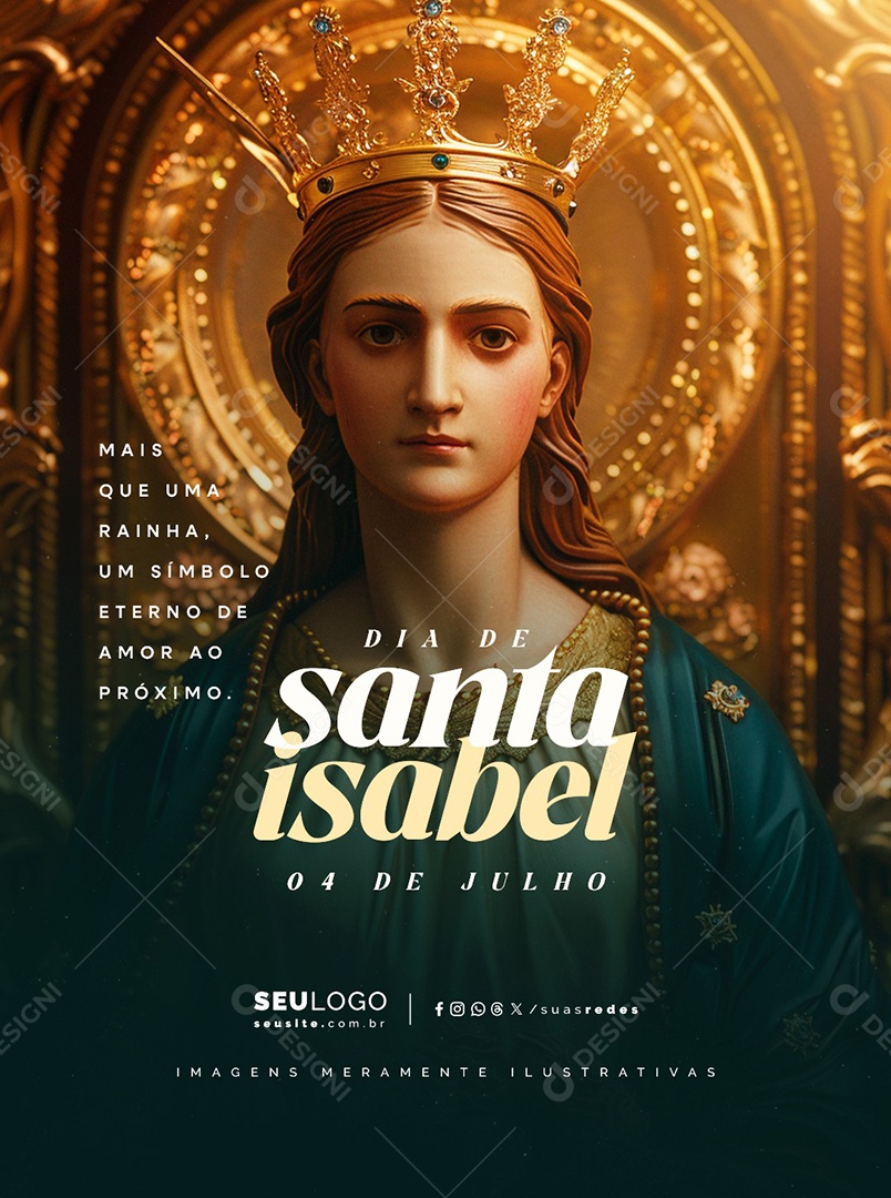 Dia de Santa Isabel 04 de Julho Social Media PSD Editável