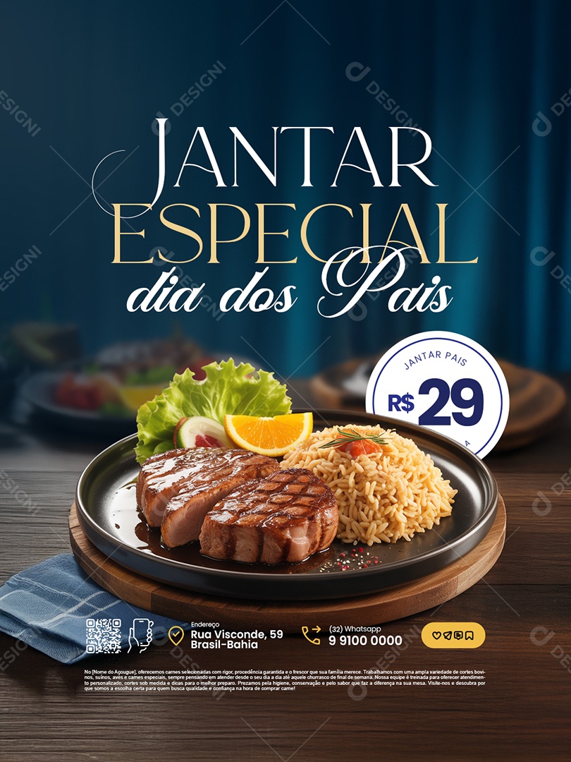Jantar Especial Dia dos Pais Social Media PSD Editável