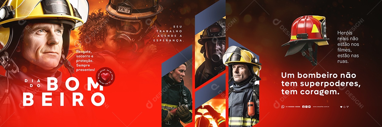 Carrossel Dia do Bombeiro 02 de Julho Social Media PSD Editável