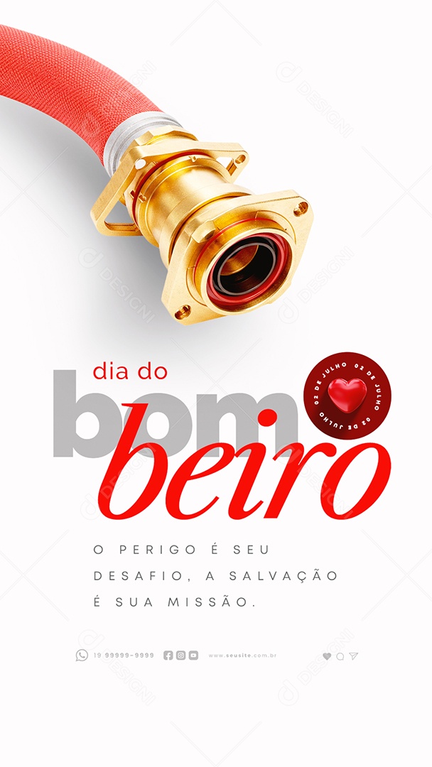 Story Dia do Bombeiro 02 de Julho Social Media PSD Editável
