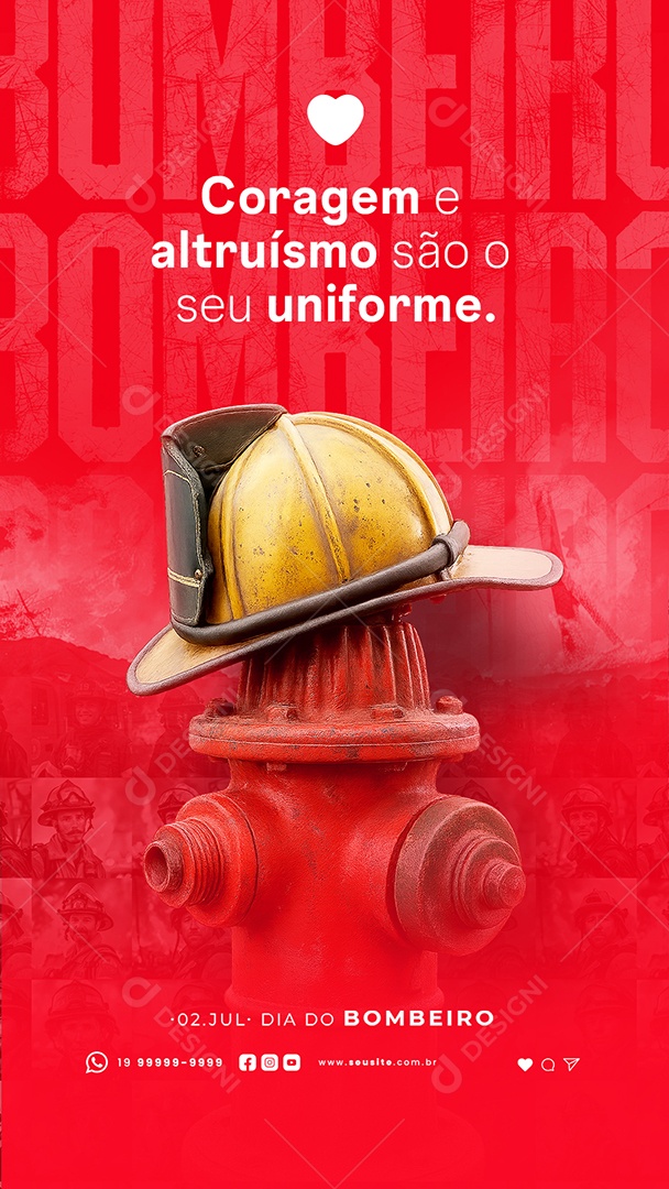 Story Dia do Bombeiro 02 de Julho Social Media PSD Editável
