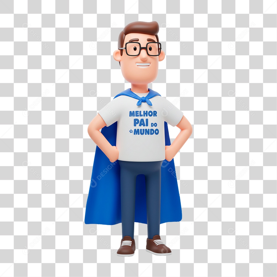 Personagem Pai Super Herói PNG Transparente