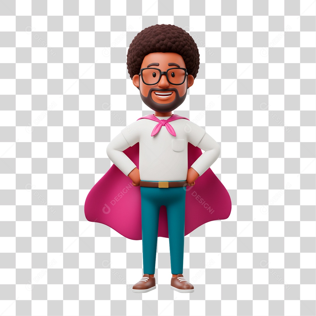 Personagem Pai Super Herói PNG Transparente