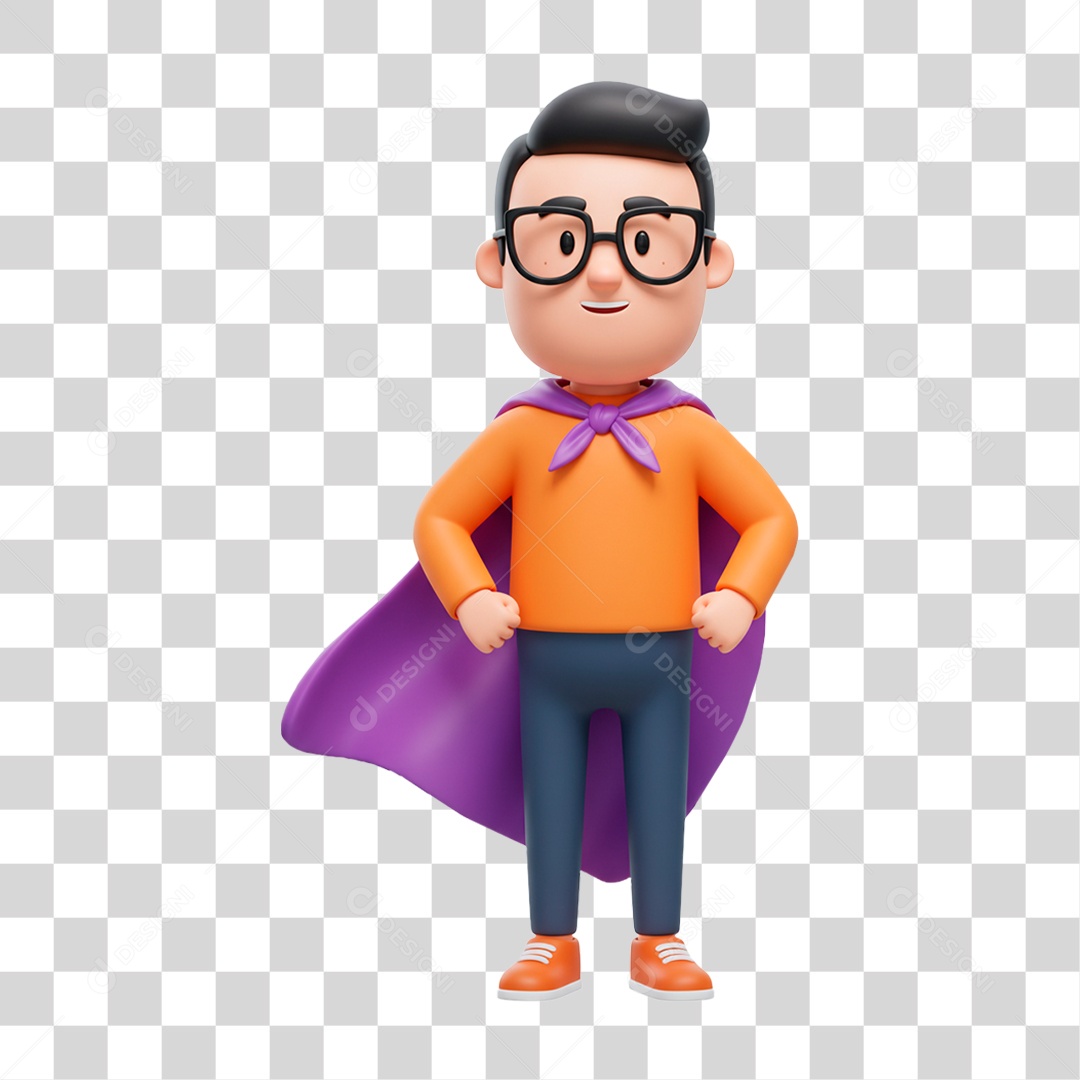 Personagem Pai Super Herói PNG Transparente