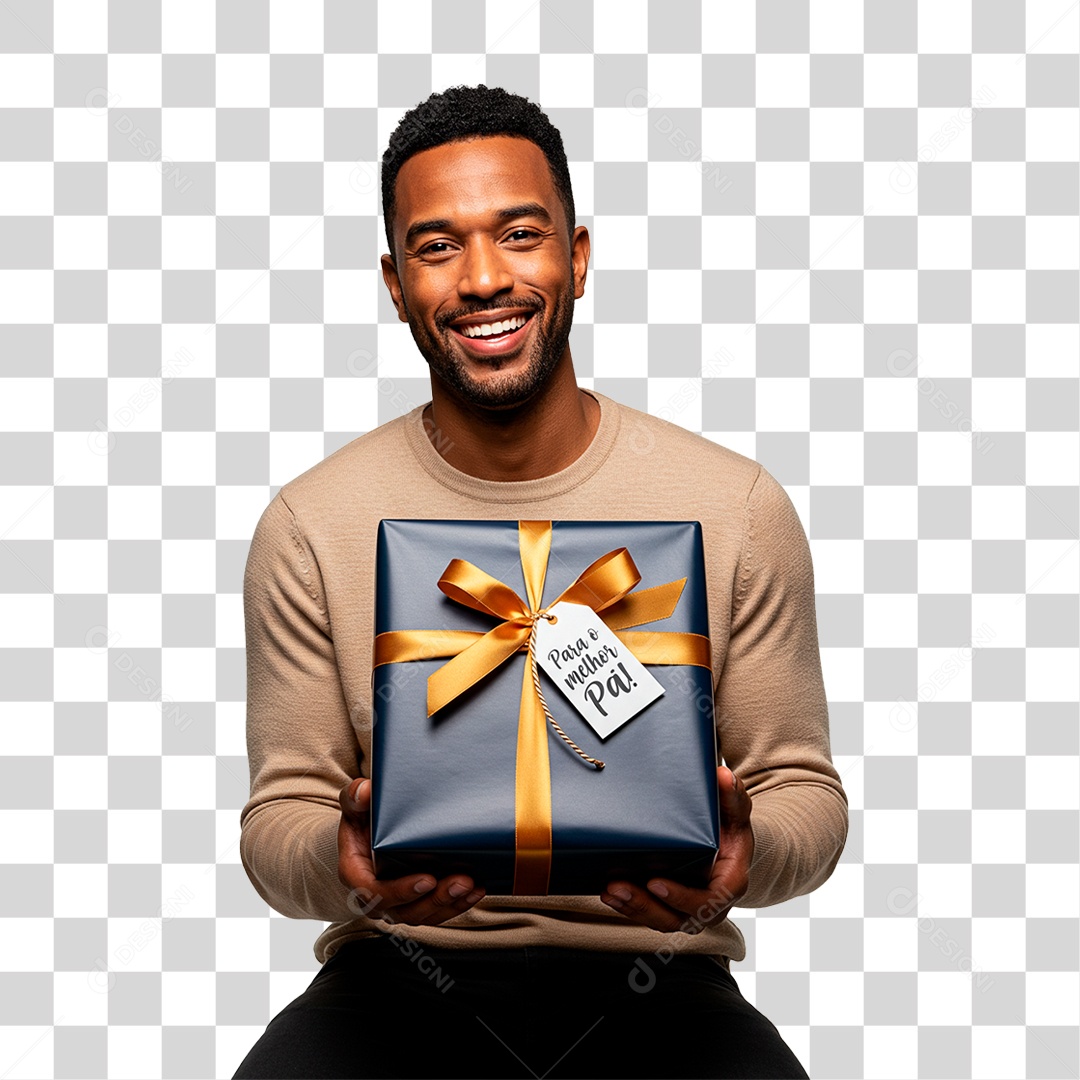 Homem Segurando Presente PNG Transparente