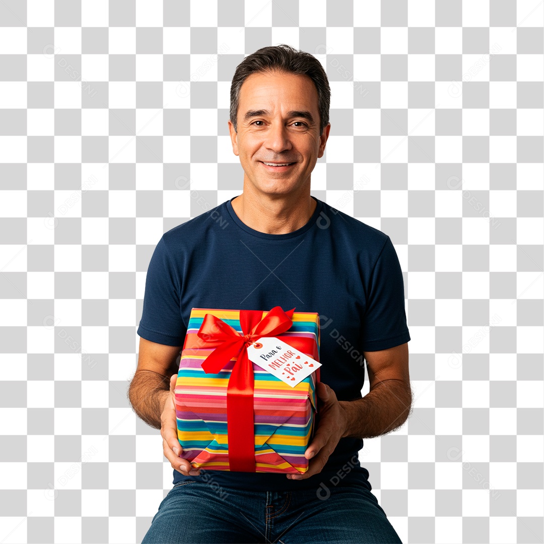 Homem Segurando Presente PNG Transparente