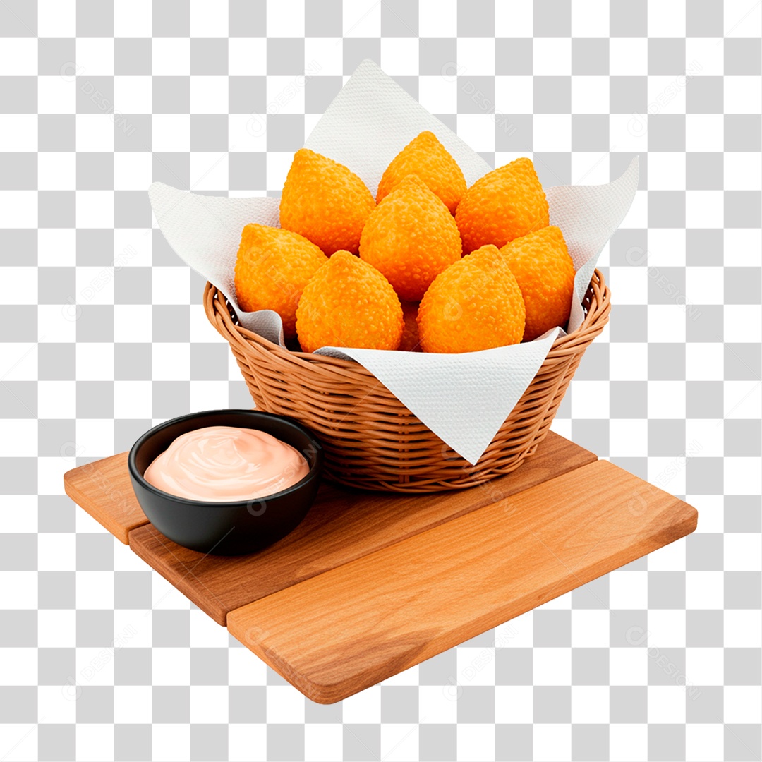 Coxinha Sobre Tábua PNG Transparente