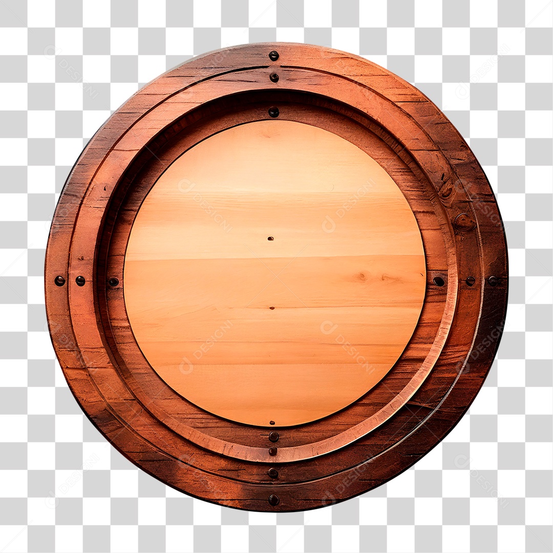 Círculo de Madeira PNG Transparente