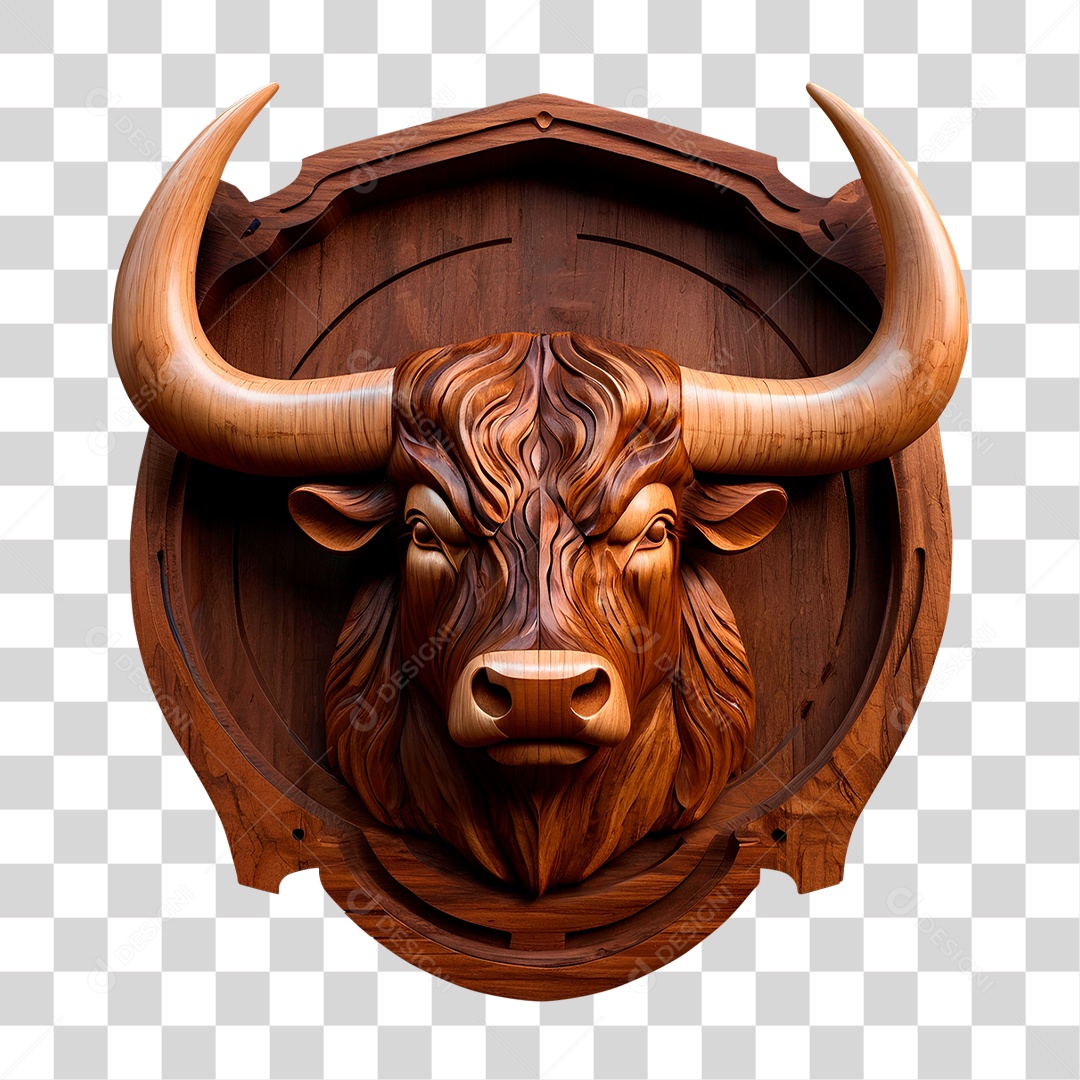 Touro de Madeira PNG Transparente