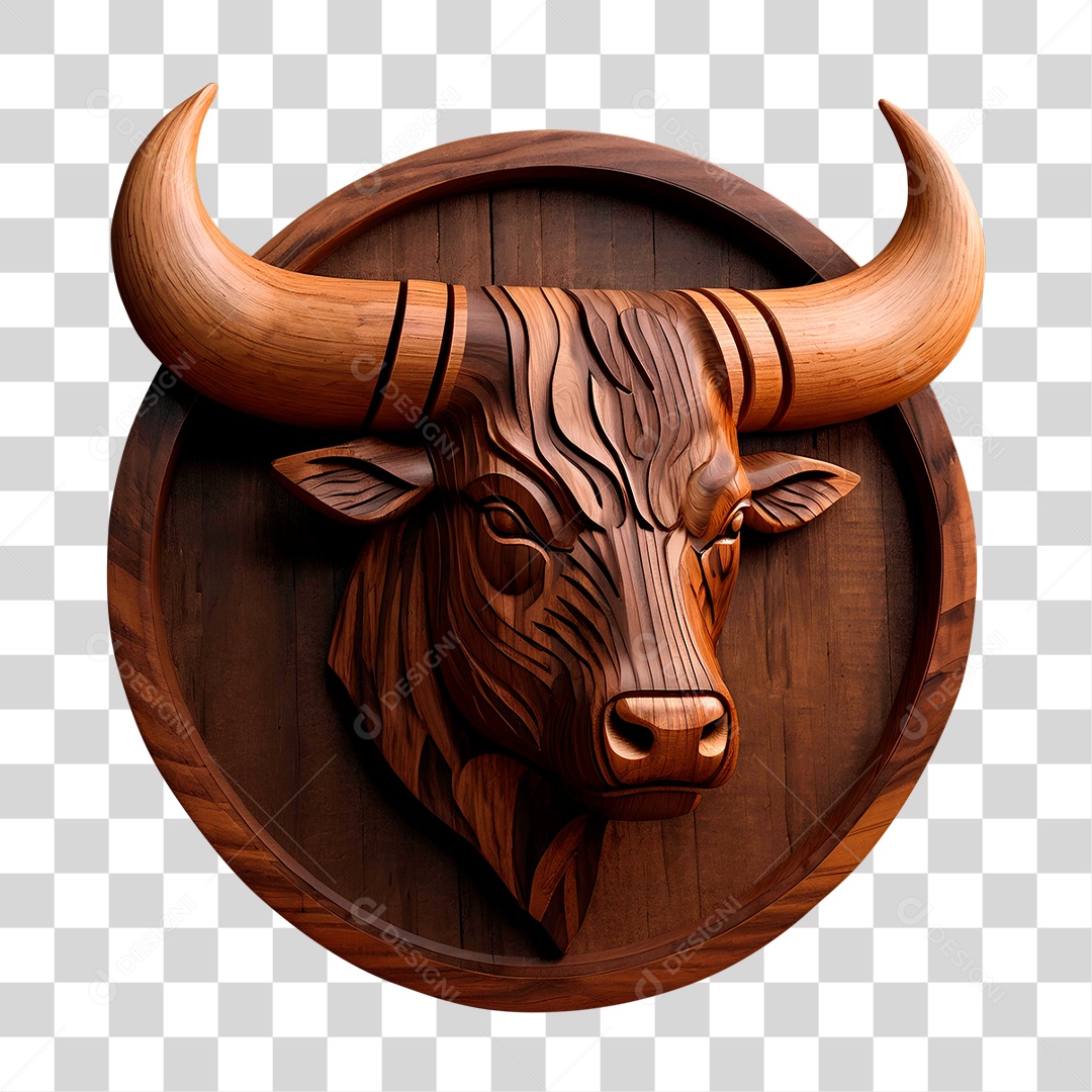 Touro de Madeira PNG Transparente