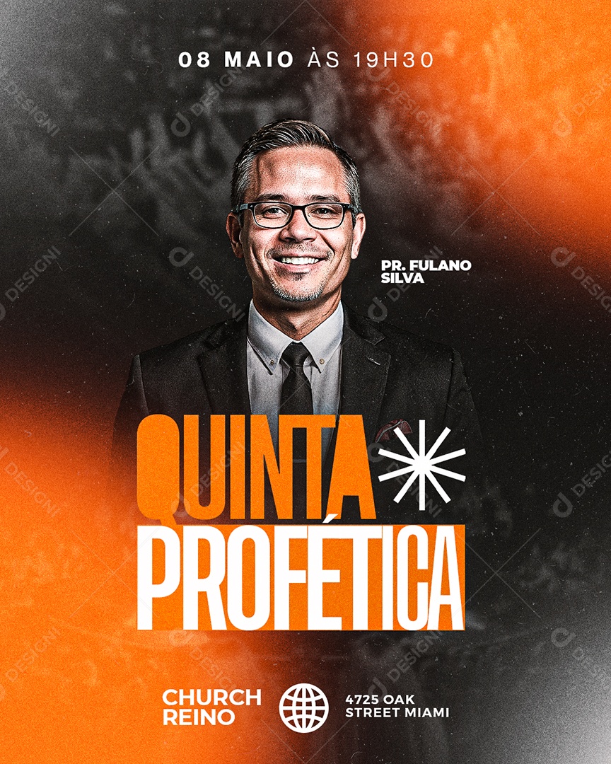 Feed Flyer Quinta Profetica Gospel Social Media PSD Editável