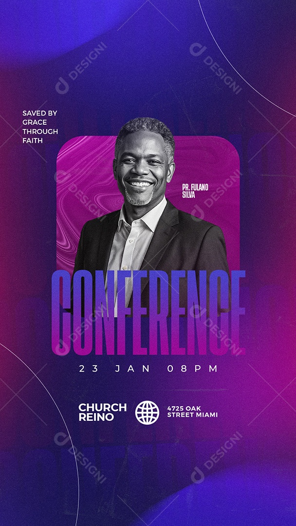 Story Flyer Conference Gospel Social Media PSD Editável