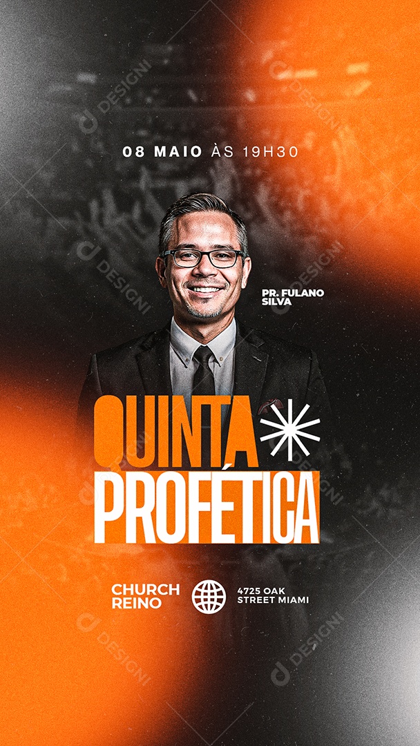 Story Flyer Quinta Profetica Gospel Social Media PSD Editável