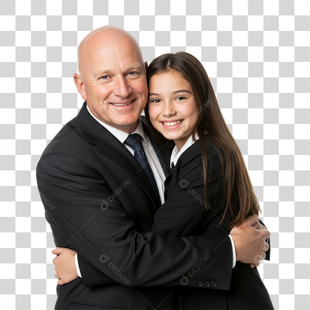 Pai com sua Filha PNG Transparente