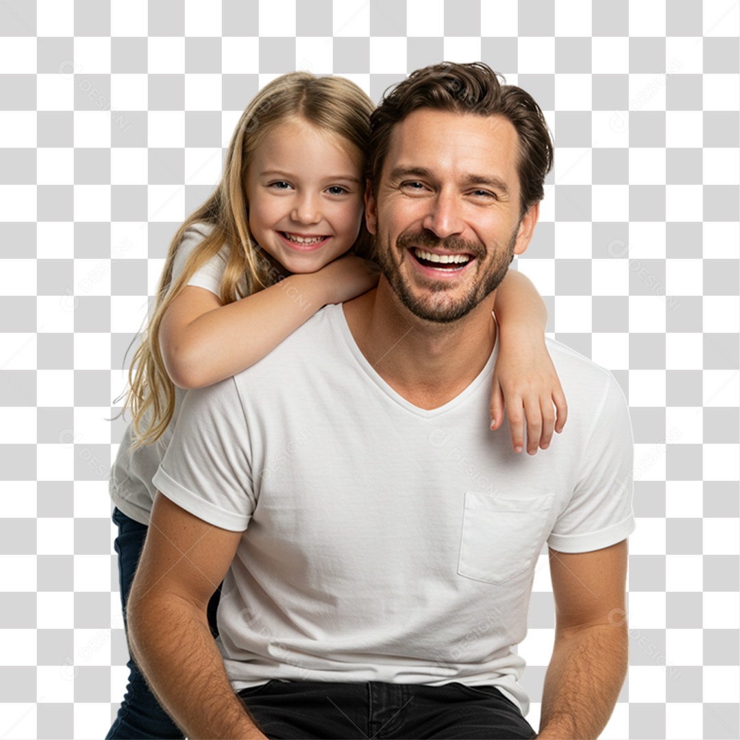 Pai com sua Filha PNG Transparente