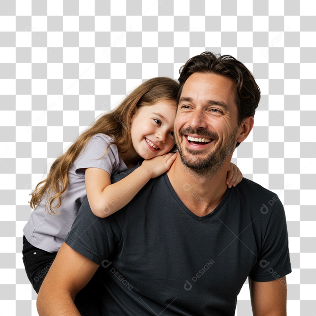 Pai com sua Filha PNG Transparente