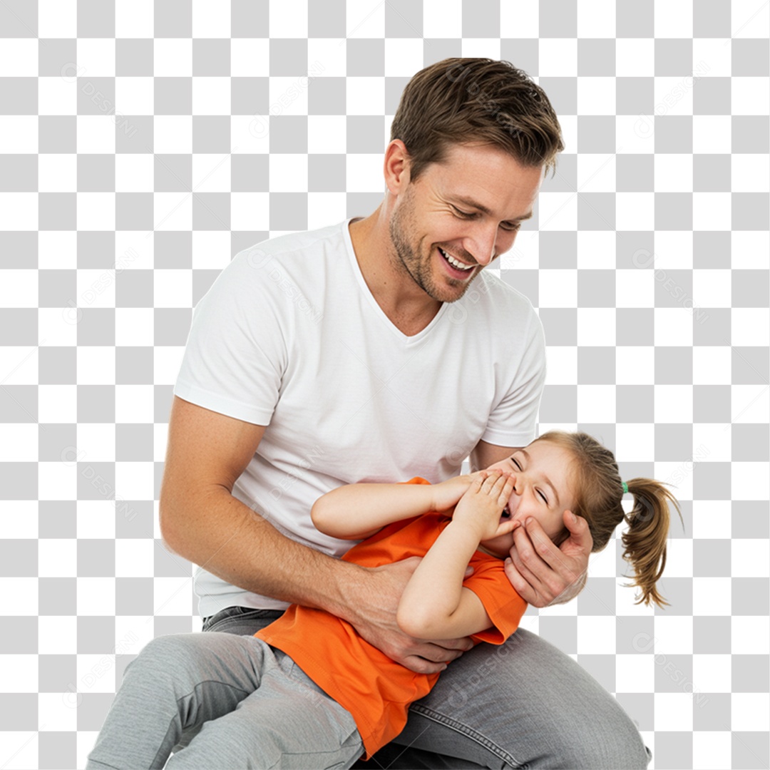 Pai com sua Filha PNG Transparente