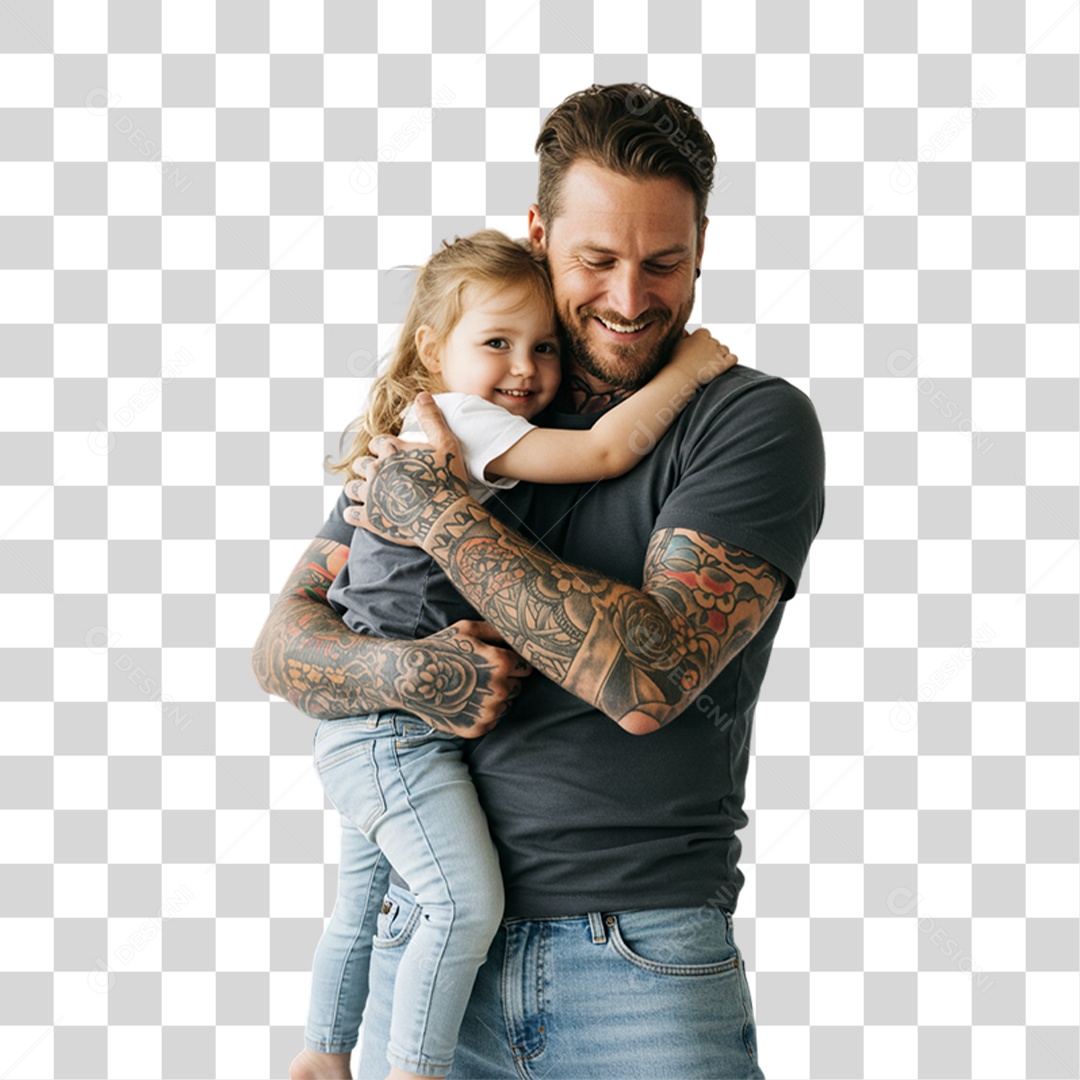 Pai com sua Filha PNG Transparente