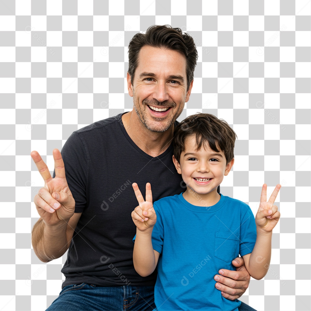 Pai com seu Filho PNG Transparente