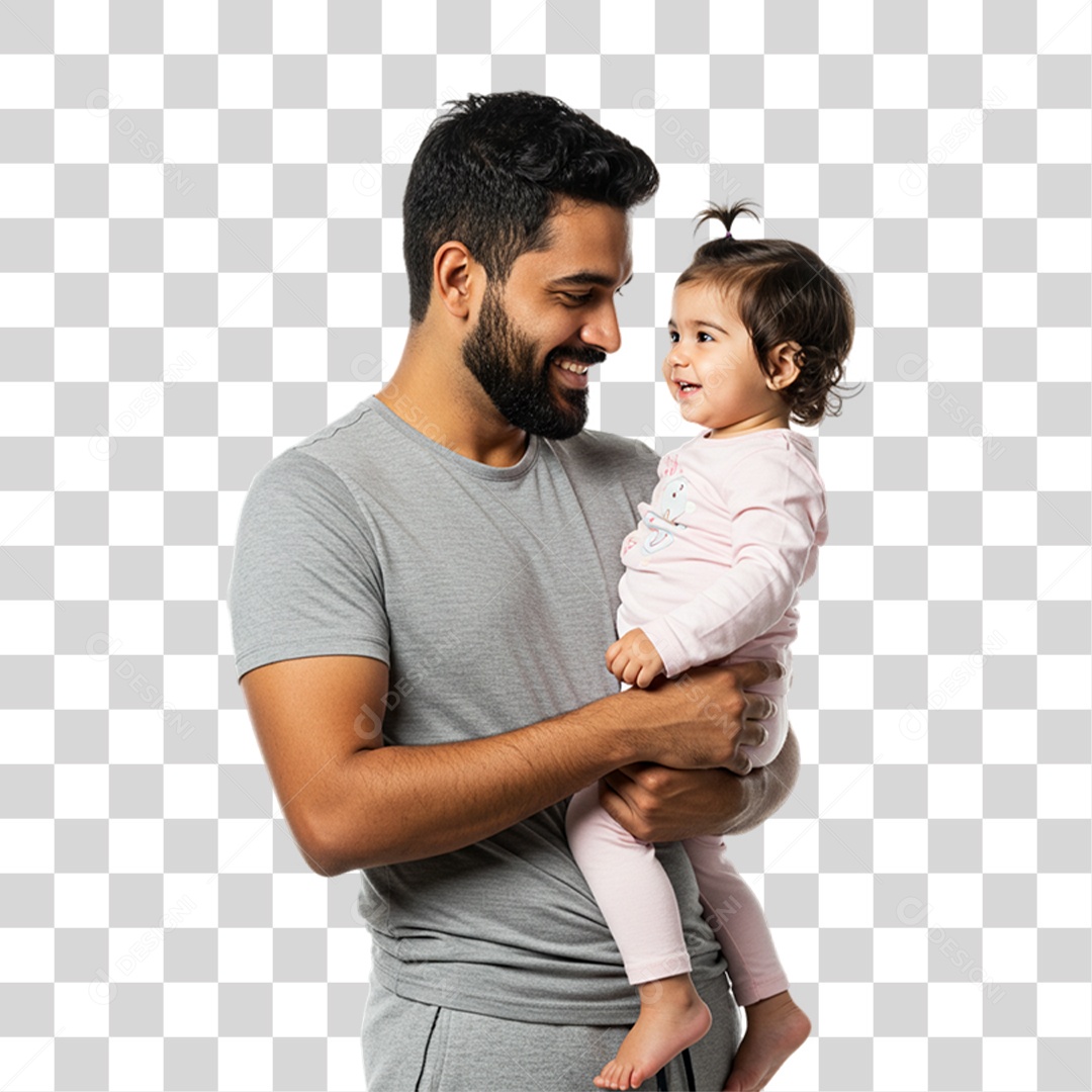 Pai com sua Filha PNG Transparente