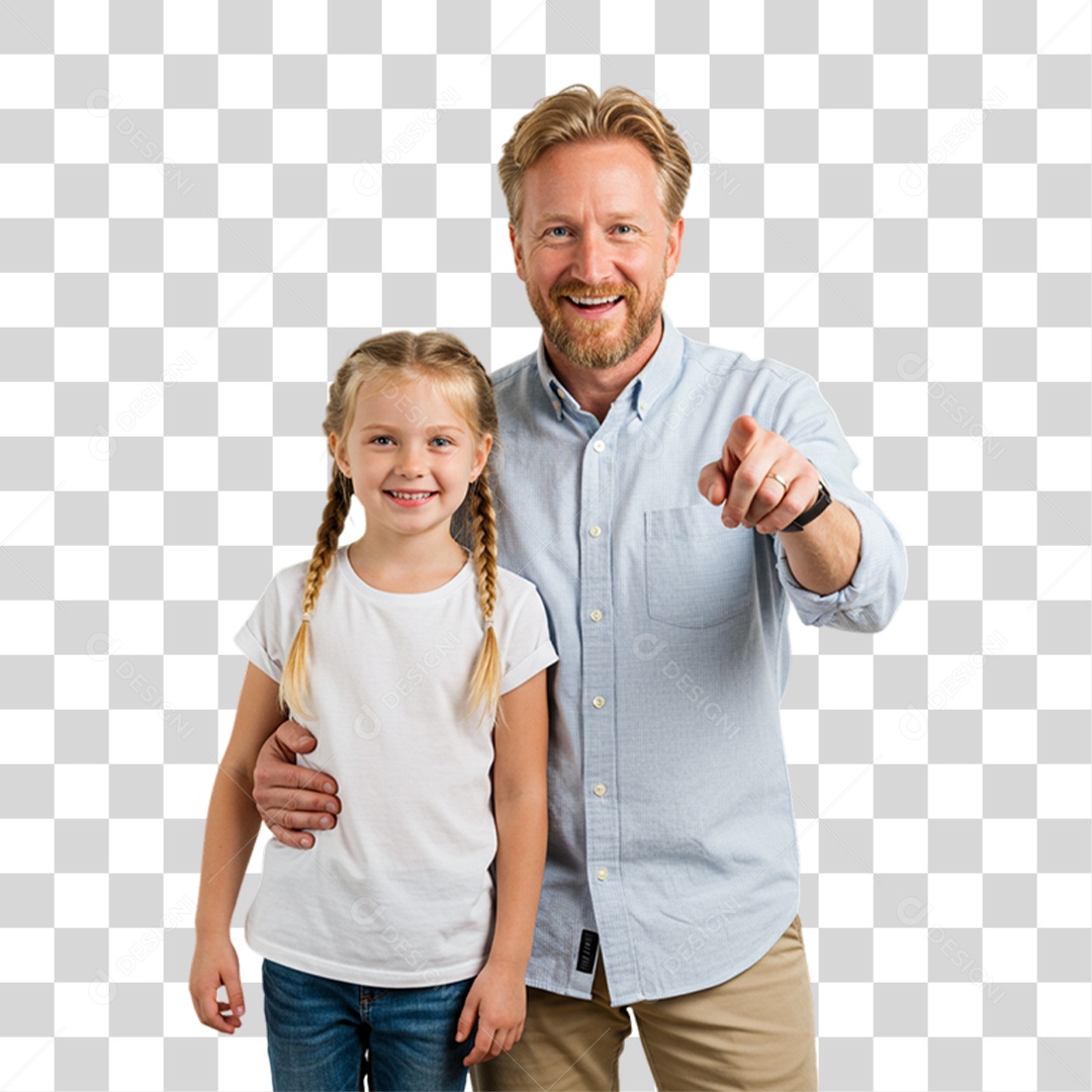 Pai com sua Filha PNG Transparente