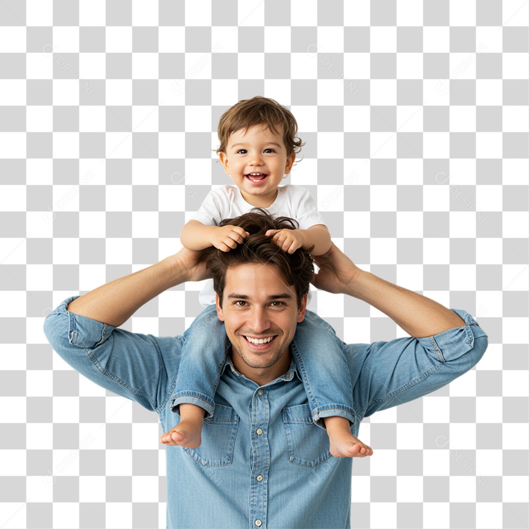 Pai com seu Filho PNG Transparente