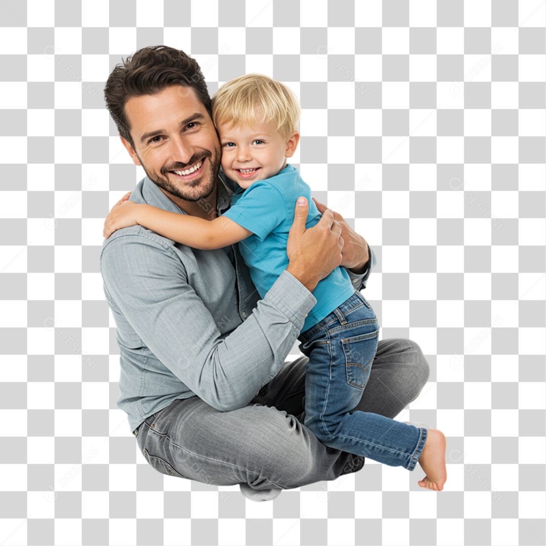 Pai com seu Filho PNG Transparente