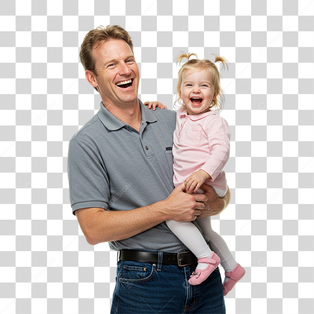 Pai com sua Filha PNG Transparente