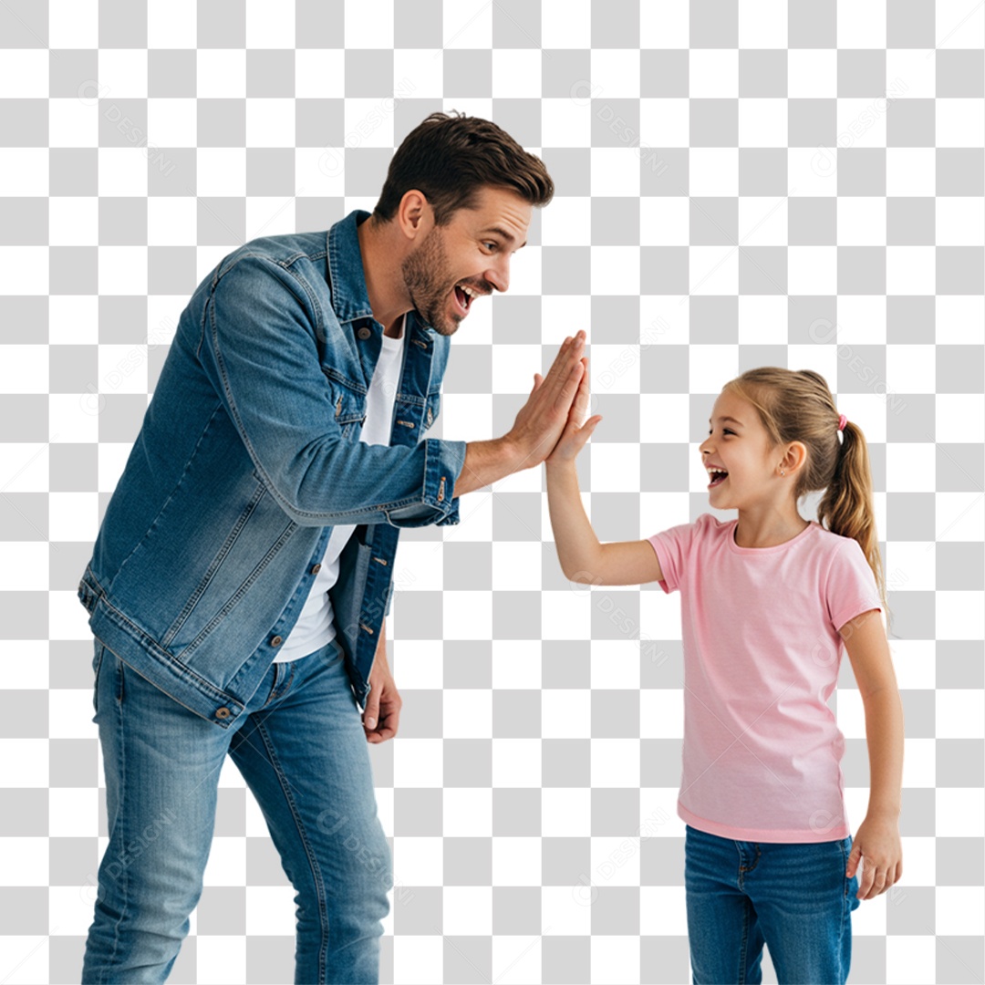 Pai com sua Filha PNG Transparente