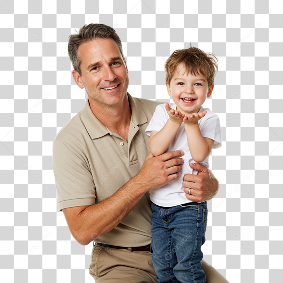 Pai com seu Filho PNG Transparente