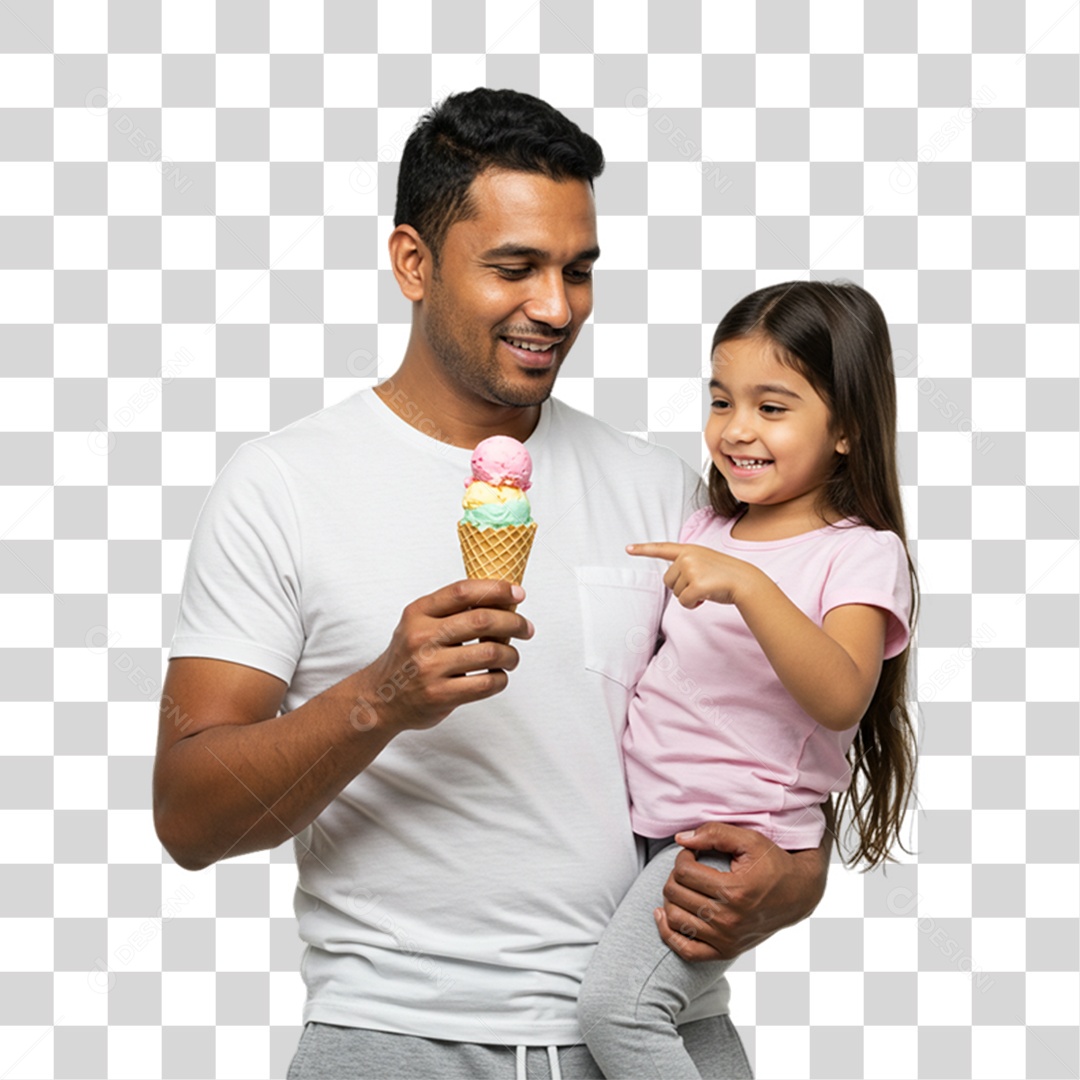 Pai com sua Filha PNG Transparente