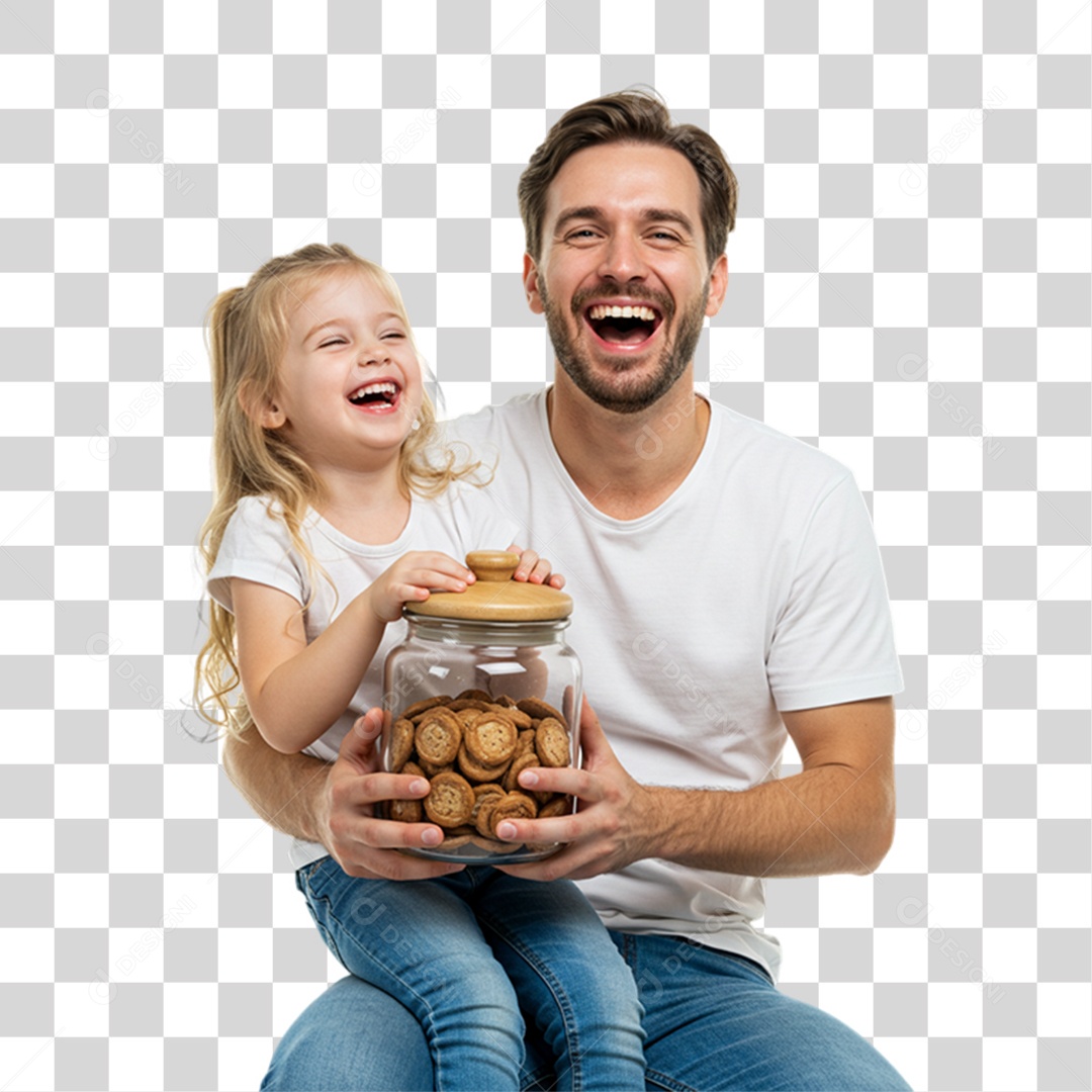 Pai com sua Filha PNG Transparente