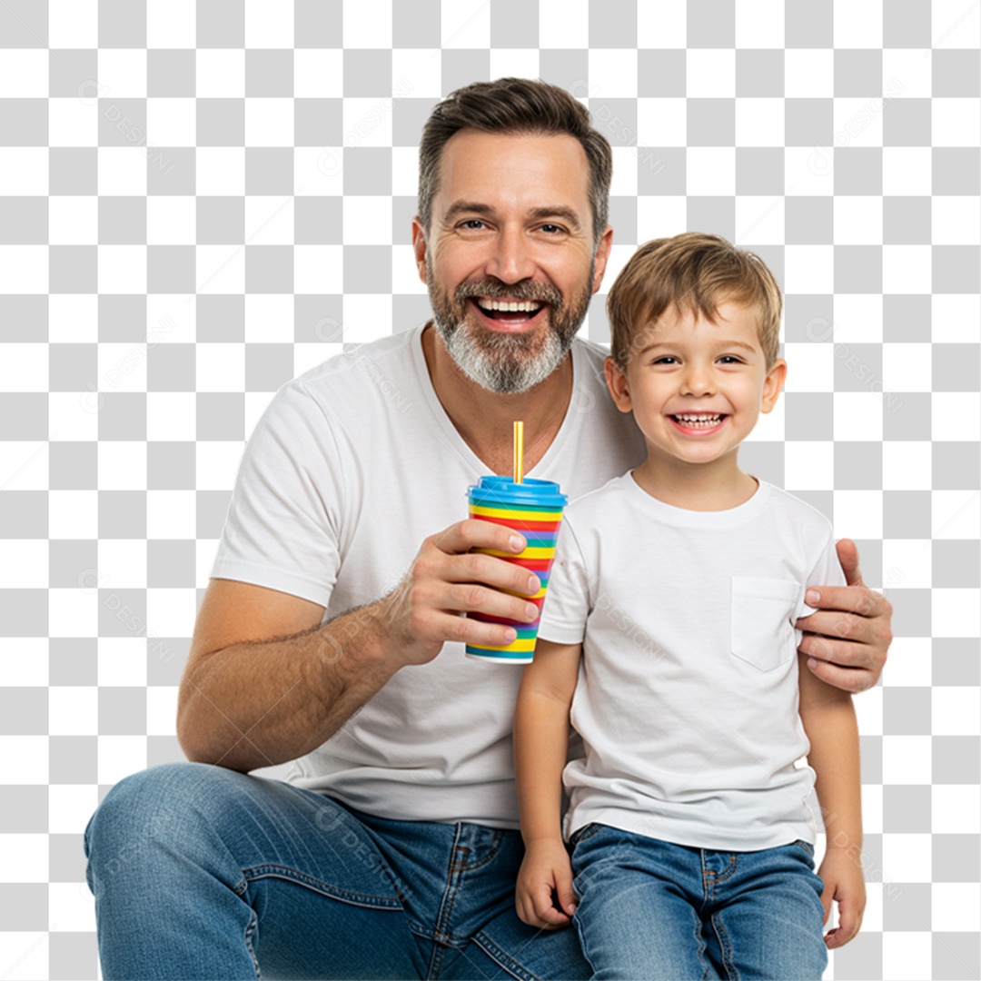 Pai com seu Filho PNG Transparente