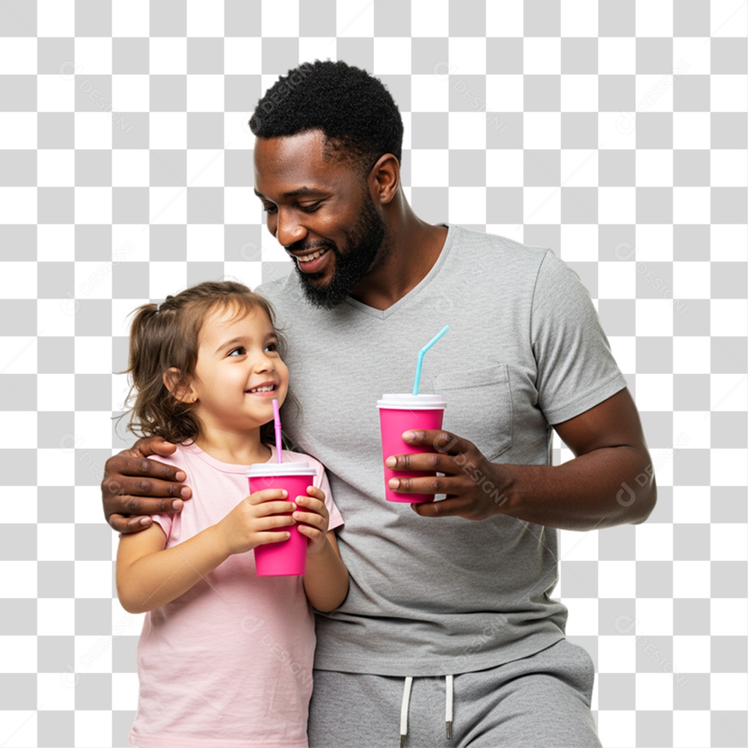 Pai com sua Filha PNG Transparente