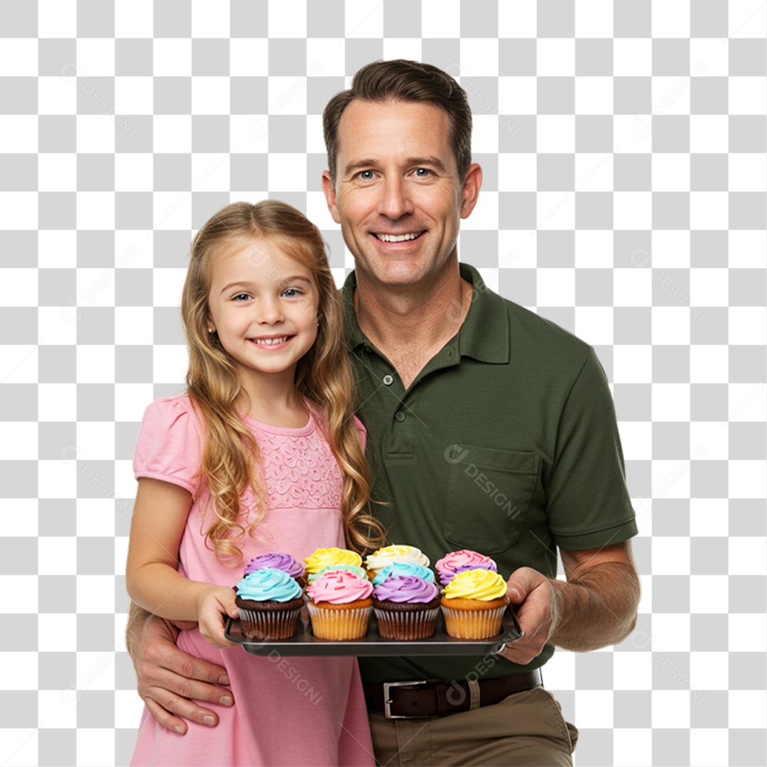 Pai com sua Filha PNG Transparente