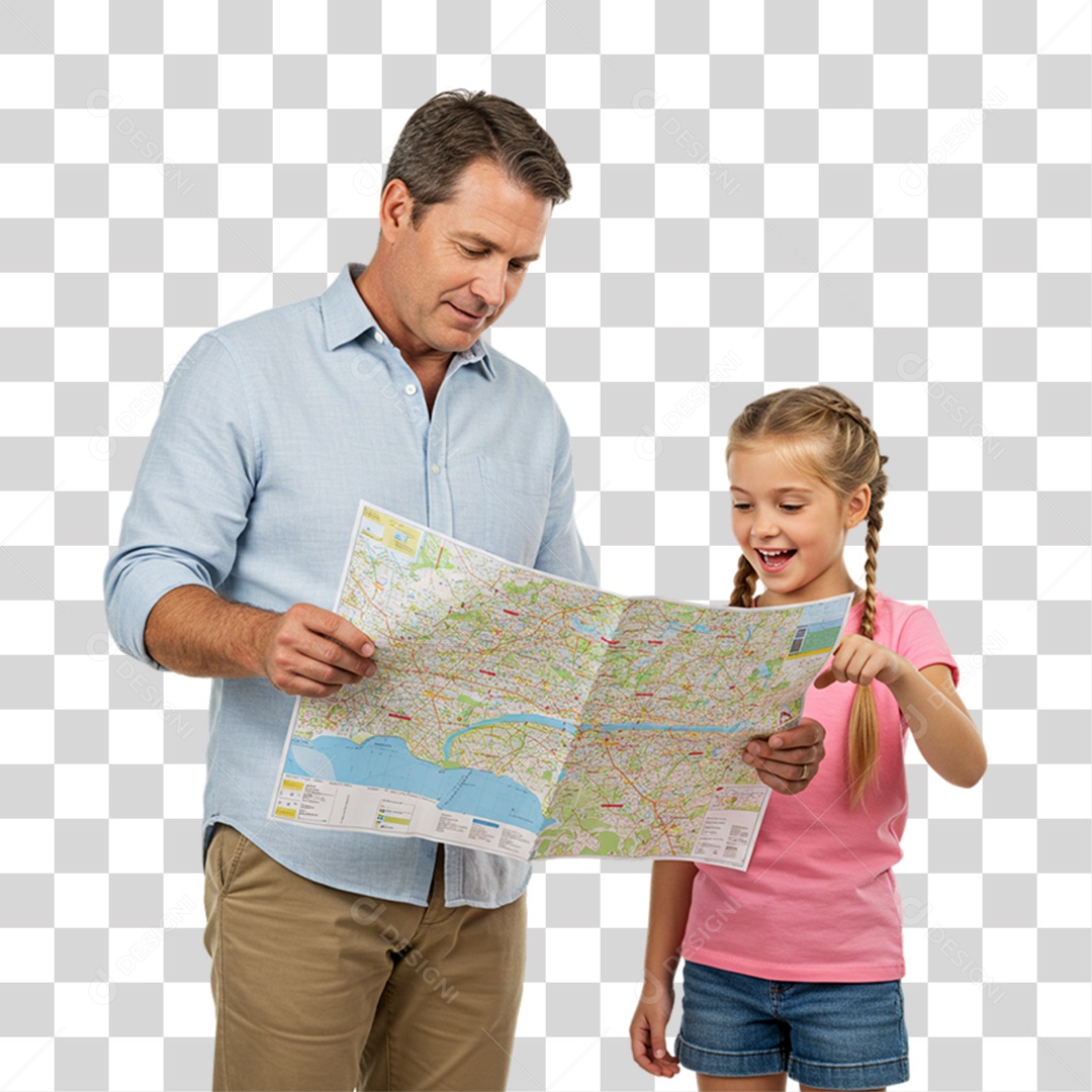 Pai com sua Filha PNG Transparente